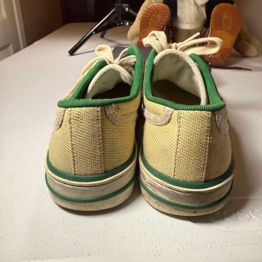 Used women Gucci Tennis 1977 Canvas Trainers in Cream Canvas White Sz 38 / US 8 - Picture 6 of 12